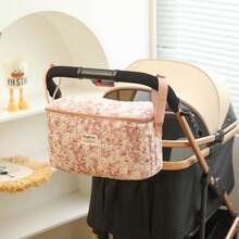 复古油画图案尿布包婴儿车收纳袋，绗缝婴儿包换尿布包，适合新生男婴女婴，旅行收纳包婴儿车包，带婴儿车挂带，爸爸妈妈必备，婴儿用品，母亲节礼物 - 彩色 - 查看 3