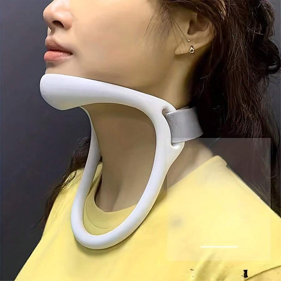 1 Adjustable Posture Neck Brace, Ergonomic Cervical Support Suitable For Office/Home Use, Adjustable Strap With Comfortable Design, Improves Neck And Shoulder Posture, Suitable For Desk Work And Screen Use, Back Posture Correction - [白色的] - 查看 1