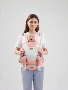 Đai địu em bé đa năng Ainomi, thiết kế thoáng khí, tiện dụng giúp rảnh tay, thích hợp sử dụng mùa hè. - Hồng - Xem 3