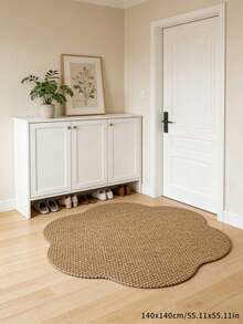 1pc Faux Sisal Decorative Rug, Hexagonal Floral Minimalist Design, Suitable For Cats And Dogs, Easy To Clean And Washable, Natural And Comfortable Rug For Bedroom, Study, Living Room, Home Decor, Printed Rug, Window Sill Rug - Multicolor - View 6
