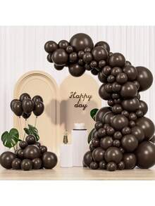Dark Brown Balloons 145 Pcs Brown Balloons Different Sizes Pack Of 18 12 10 5 Inch Kit Balloon Garland For Birthday Party Decorations - Dark Brown - View 1