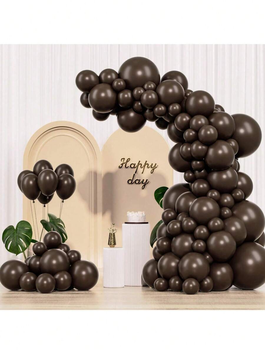 Dark Brown Balloons 145 Pcs Brown Balloons Different Sizes Pack Of 18 12 10 5 Inch Kit Balloon Garland For Birthday Party Decorations - Dark Brown - View 1
