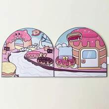 Bộ đồ chơi thủ công tự làm sách tranh 3D Donut Planet, trò chơi nhà bếp giả vờ dễ thương, đồ chơi giáo dục thú vị cho trẻ em. - Nhiều màu - Xem 2
