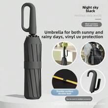 Ô dù tự động gập xuôi/ngược, ô dù chống nắng cao cấp dành cho nam, ô dù che nắng, ô dù quảng cáo, ô dù bán sỉ - màu đen - Xem 11