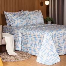 Double Bedspread Coverlet, Standard Size, 3 Pieces, Printed, 180 Thread Count - Sardine - View 4