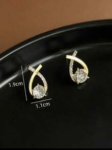1 đôi Đúng mốt Labradorite & Đồ trang trí Rhinestone Bông tai stud Thích hợp Đối với Của phụ nữ Mặc hàng ngày - Vàng - Xem 4