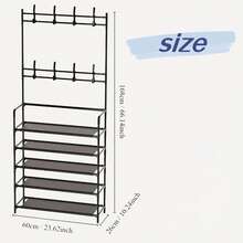 5-Tier Stainless Steel Shoe Rack - Space Saving, Easy Assembly, Multifunctional Coat Rack, Durable Design, Minimalist Style, Bedroom Decor, Modern Multipurpose Hanging Organizer, Can Be Used As Hat Rack, Shoe Rack, Portable Wardrobe, Luggage Rack - Multicolor - View 7