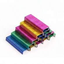 强力 24/6、24/8 型通用订书钉，12#12 型订书钉，每盒 1000/500 枚，订书钉长度 6/8 毫米 - 銀色 - 查看 5