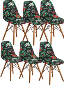 TIANWOWO 1/4/6pcs Printed Anti-Fouling Dining Chair Covers, Suitable For Home Use, Irregular Shell Chair, Eames Chair, Stool Slipcovers - CDT10 - View 7