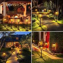 [Large] 2/4/Outdoor Solar Rectangular Hollow Lawn Light, ABS Resin Garden Street Lamp Decoration, Night Waterproof Hollow Solar Ground Spike Light (500mAh), Landscape Projection Pattern Light, Lighting Decoration, Perfect For Road Lawns, Garden Courtyards, Driveway Path Lights - Warm Light - 多色 - 查看 9