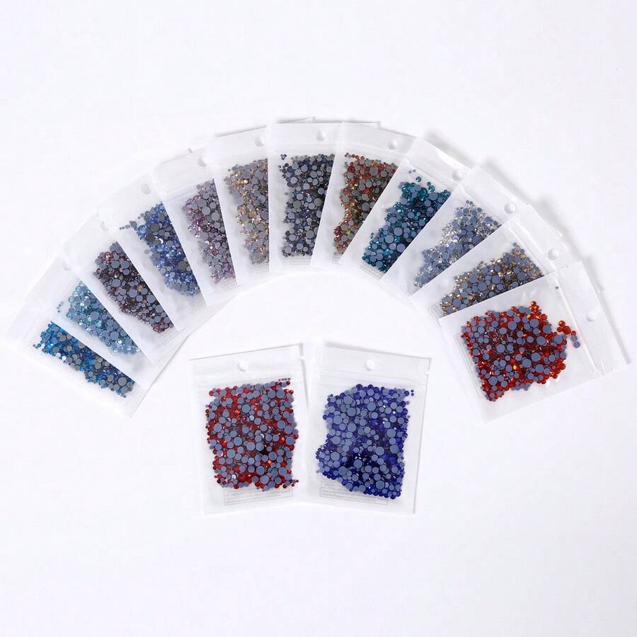 YONGNING SS6-30 Mixed Size Crystal Hot-Melt Transparent Glass Rhinestone Flat Back Decorative Pieces DIY Rhinestone Application For Shoes, Clothing, Hats And Other Daily Items - Mixed Size - View 1