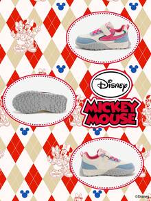 Disney 米奇官方授权联名款 | 一双儿童运动鞋，适合日常、节日、运动和户外活动穿着。穿着舒适贴合脚型，防滑、耐磨、透气。（男童运动鞋、男童板鞋、儿童运动鞋、女童运动鞋、女童板鞋） - 紅色 - 查看 4