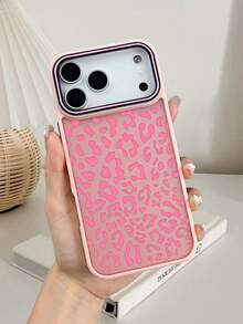 1pc Pink Leopard Cheetah Print Pattern Phone Case Romantic Aesthetic Style For Valentine Birthday New Year Compatible With Iphone 17promax/17pro/17/17Air/16promax/16pro/16plus/16e/16/15promax/15pro/15plus/15/14promax/14pro/14plus/14/13promax/13pro/13/12promax/12pro/12/11promax/11 - 粉色 - 查看 2