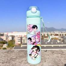 Hasbro Juego de botellas de agua deportivas con patrón de dibujos animados lindos de fanáticos de K-POP - Con pajita - Adecuado para merchandising de fans, hidratación diaria y regalos de cumpleaños de fans de K-POP - Multicolor - Ver 12
