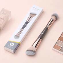 KINGMAS Foundation Makeup Brush, Double Ended Bronzer Brush Angled & Round Contour Brushes For Beauty Blending Liquid Powder, Concealer Cream Cosmetics Blush (Brown) - Brown - View 7