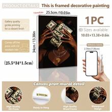 1 pièce canevas murale, Art mural encadré, Affiche d'argent, Décoration motivante, Art féminin, Art de l'argent, Art mural, Art mural africain, Art de mode de luxe, Peinture, Décoration esthétique moderne, Décoration d'appartement, Décoration de maison à la mode, Décoration de chambre, Décoration de dortoir, Décoration de salon, Décoration de salle de bain, Décoration de cuisine, Cadeau décoratif, Cadeau de pendaison de crémaillère - Multicolore - Voir 16