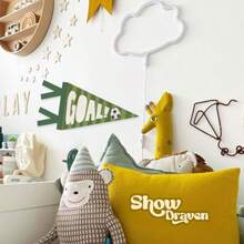 Sports Playroom Decor Wall Art Felt Pennant BannerHanging Baseball Room Decor For Toddler Boys Nursery Bedroom Reading Corner 8x17 Inch - Whitesport4 - View 5