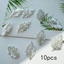 10 chiếc lá trắng dùng để trang trí vải, làm đồ thủ công và quần áo. - YZ29 - Xem 11