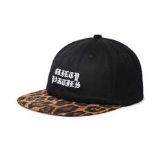 1pc Women's Flat Brim Baseball Cap, " PARTIES" Gothic Embroidery With Leopard Print Brim, Adjustable Buckle Back Closure, & Edgy, Perfect For Streetwear & Casual Outfits - BaoWenPYanBCap - View 6
