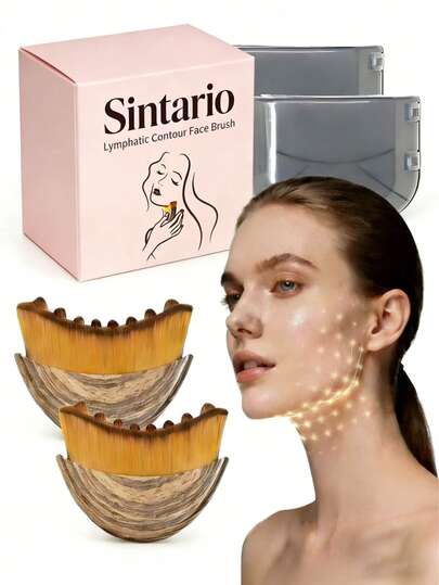 Lymphatic Contour Face Brush Lymphatic Drainage Massage Double Chin Reducer Lymphatic Drainage Brush For Face Ergonomically Designed To Fit The Skin Precisely And Relieve Fatigue