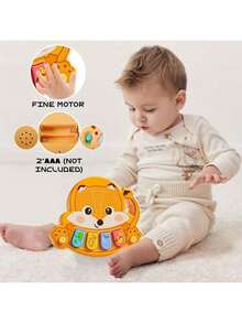 Cute Animal Shaped Baby Piano Toy, Electronic Keyboard With Colorful Keys And Animal Patterns - Interactive Music Learning Toy For Infants 6 Months+, Promotes Motor Skills And Cognitive Development, Fun And Design - Multicolor - View 5