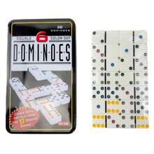 28 piezas de dominó doble seis en caja de PVC, color marfil (tamaño no estándar, confirme el tamaño antes de la compra) - Multicolor - Ver 15