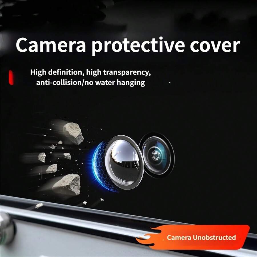Schutzfolie für Rückfahrkamera-Objektiv, speziell für Fahrzeugkameras, Auto-Tuning-Zubehör, 360-Grad-Panorama-Kamera-Schutzfolie, verhindert Kollisionen, Risse und kleine Steine.