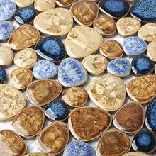 Blujellyfish TSTGPT001 - Azulejo de porcelana esmaltado con mosaico azul de cerámica para piscina baño ducha pared para piso de pared 5 pies cuadrados - Azul - Ver 3