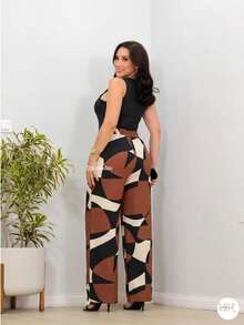Wide-Leg Pants In DUNA Fabric, Unlined, Woven Fabric WITHOUT Elastane, With Pockets (Size Chart Available) - Brick - View 2