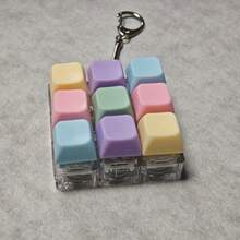 Pastel Fidget Keychain, Clicking Keyboard Fidget Toy, Mini Stress Relief Keychain For Adults, Portable Anxiety Relief Fidget Buttons, Desk Toy For Focus, ADHD, Party Gifts - Multicolor - View 10