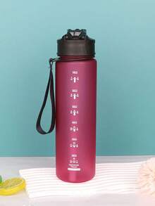 Bình nước 750ml có tay cầm bằng dây thừng, cốc nhựa uống trực tiếp có nắp lật và ống hút, cốc thẳng dung tích lớn. - Nhiều màu - Xem 18