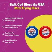Fun Express Patriotic God Bless The USA Mini discos voladores 3.5 pulgadas paquete de 72 Colores surtidos (rojo azul) Perfecto para celebraciones del 4 de julio recuerdos de fiesta y eventos - como en la foto - Ver 6