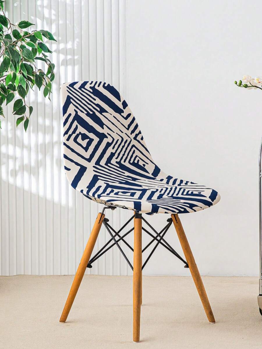 TIANWOWO 1/4/6pcs Printed Anti-Fouling Dining Chair Covers, Suitable For Home Use, Irregular Shell Chair, Eames Chair, Stool Slipcovers - YHCGYT13 - View 1
