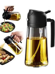 Bình xịt dầu ô liu thủy tinh 2 trong 1, dụng cụ nấu ăn, đồ dùng nhà bếp và phụ kiện nồi chiên không dầu, dùng cho salad, nướng BBQ. - Xem 8
