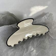 Best-Selling Item: French-Style Elegant Large Acetate Fiber Hair Clip, High-Quality Solid Color Claw Clip Hair Accessory For Women KOMZ - 10.5公分 黑棕色 - 查看 8