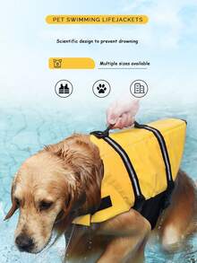 1 pieza Chaleco salvavidas para mascotas, ropa de natación para perros, adecuado para perros pequeños y medianos, atuendo de verano - Multicolor - Ver 1