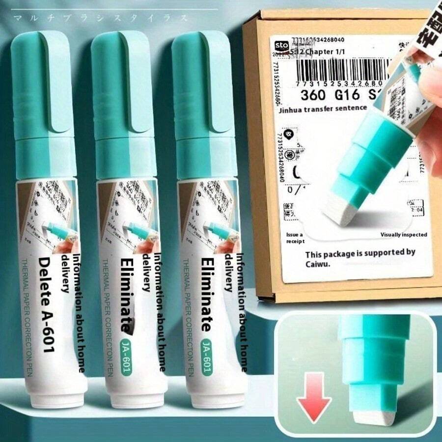 1pc Thermal Sensitive Privacy Eraser With White Tip - Instant Erase Credit Card Receipts, Bank Statements, Invoices And Labels - Portable File Shredder, Confidential Correction Pen, Privacy Eraser Pen, Suitable For Mobile Data (No Ink Technology)