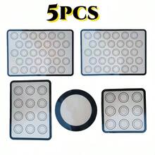 5 tấm lót nướng bằng silicon, tấm lót lò nướng bằng silicon sợi thủy tinh chống dính, chịu nhiệt, dùng làm bánh macaron. - Xem 9