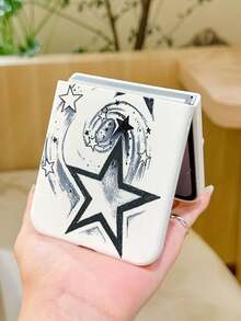 1个时尚简约亲肤PC材质可爱星空元素折叠手机壳，可保护手机并防止跌落，适用于：三星Galaxy Zflip 3/Zflip 4/Zflip 5/Zflip 6/Zflip 7/ Find N3 Flip/ Razr 50 Ultra/ Razr 60 Ultra/ Razr 60/ Razr 50/小米MIX Flip/Galaxy Z Flip7 FE - 白色 - 查看 10