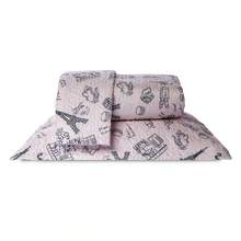 Double Bedspread Coverlet, Standard Size, 3 Pieces, Printed, 180 Thread Count - Paris - View 1
