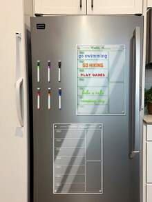 1 Bộ Bảng trắng từ tính bằng acrylic, bảng ghi chú danh sách việc cần làm có thể tái sử dụng để sắp xếp nhà cửa và nhà bếp. - nhiều màu - Xem 2