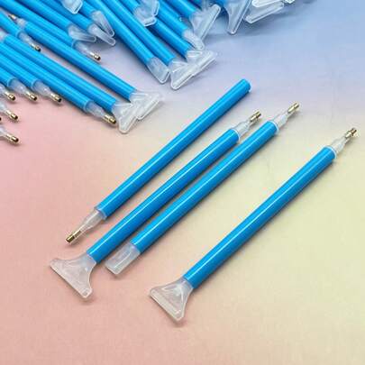 Bộ 10 bút chấm kim cương màu xanh dương, bao gồm các đầu bút có kích thước khác nhau để phù hợp với các kích cỡ kim cương khác nhau, thích hợp cho tranh kim cương 5D, đính đá nghệ thuật móng tay, đồ thủ công DIY.