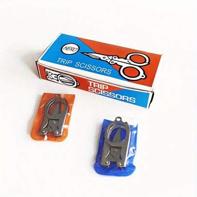 3 قطع مجموعة مقصات صغيرة قابلة للطي، ضروريات السفر، مع سلسلة مفاتيح