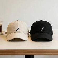 1顶“/”符号刺绣棒球帽，简约时尚，透气夏季遮阳帽，男女通用款 - 彩色 - 查看 2