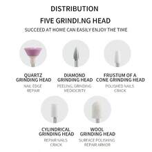 180mAh 可充电电动美甲打磨套装，专业美甲修脚工具套装，含 12 个钻头 + 6 个砂圈，指甲和足部护理工具 - 彩色 - 查看 8