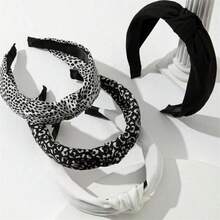 4条装女士黑白豹纹多功能打结发带 - 黑與白 - 查看 4