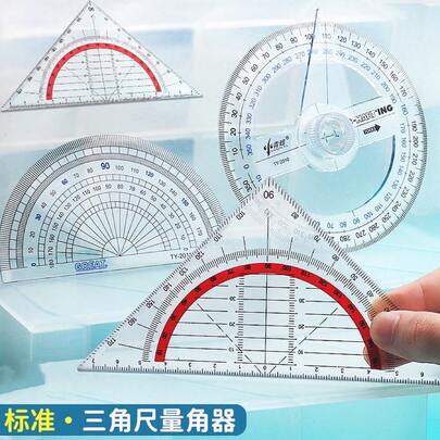 14cm Winkelmesser | Transparenter Kunststoff-Winkelmesser mit roten Markierungen | Geeignet für technische Skalen und Winkelmesser in Schulen, Universitäten oder Büros