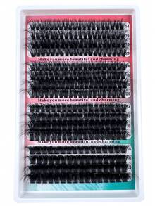 Bộ mi giả tự làm 240/296/272 sợi, độ dày 200D+160D+120D+100D/160D+120D+100D+80D/120D+100D+80D+60D - độ dày hỗn hợp 0.07mm từ 14-20mm, độ cong D/DD, kiểu dáng tự nhiên, mềm mại, ấn tượng, có thể tái sử dụng, phù hợp cho người mới bắt đầu. - DD - Xem 11