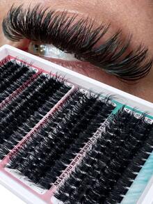 Bộ mi giả tự làm 240/296/272 sợi, độ dày 200D+160D+120D+100D/160D+120D+100D+80D/120D+100D+80D+60D - độ dày hỗn hợp 0.07mm từ 14-20mm, độ cong D/DD, kiểu dáng tự nhiên, mềm mại, ấn tượng, có thể tái sử dụng, phù hợp cho người mới bắt đầu. - DD - Xem 12