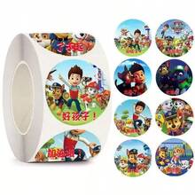 Paw Patrol 500张/卷汪汪队卡通贴纸，25毫米圆形汪汪队贴纸，可爱汪汪队贴纸，高品质装饰贴纸，适用于汪汪队周边产品，可用于智能手机、家居装饰、笔记本电脑、水瓶、保险杠、滑板、手机壳、返校装饰、汪汪队主题派对等。这些装饰贴纸适用于各种场合，并且耐刮擦（部分图案随机）。 - 彩色 - 查看 9